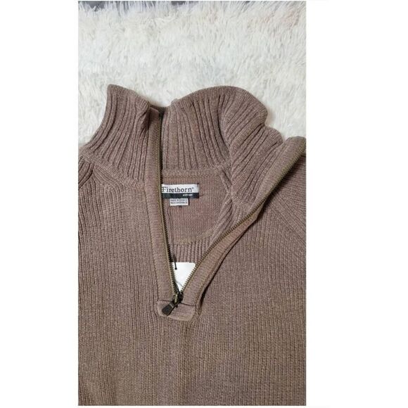 Firethorn Men's long sleeve half zip knit oatmeal sweater XL - Picture 4 of 7